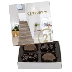 Square Custom Candy Box with Turtles   Chocolate Almonds - Your Logo