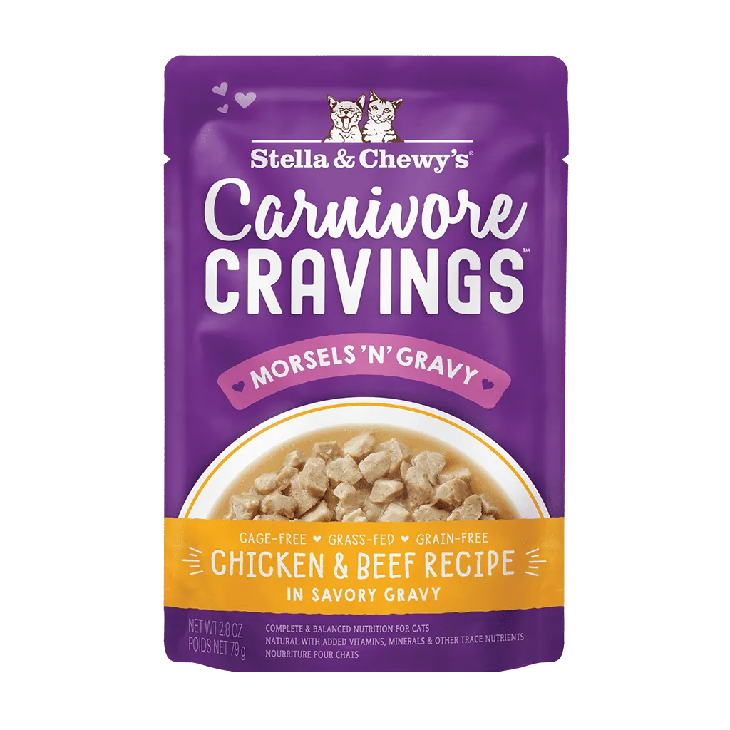 Stella & Chewy's Carnivore Cravings Chicken & Beef Morsels and Gravy Recipe Wet Cat Food