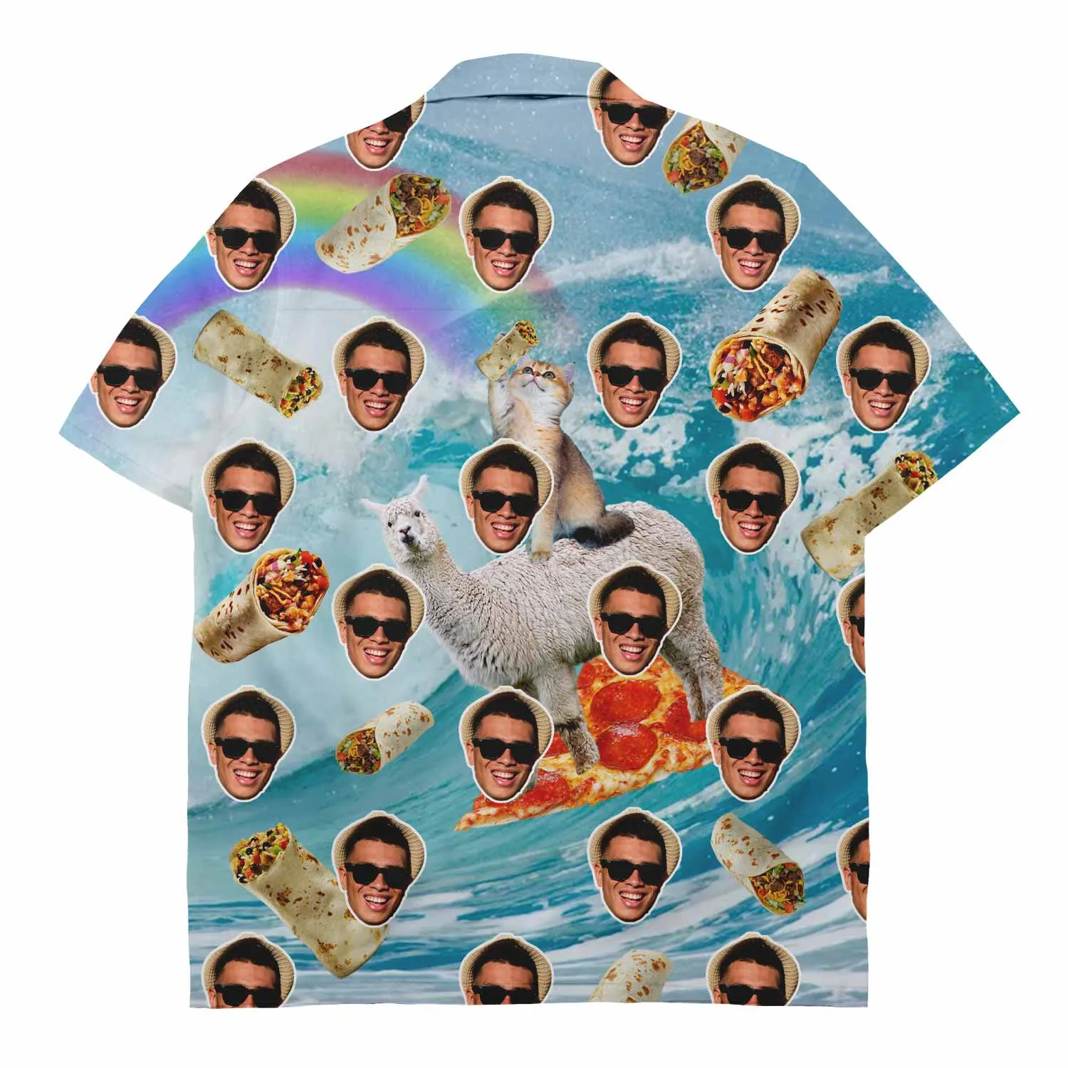 Surfing Llama Custom Face Shirt