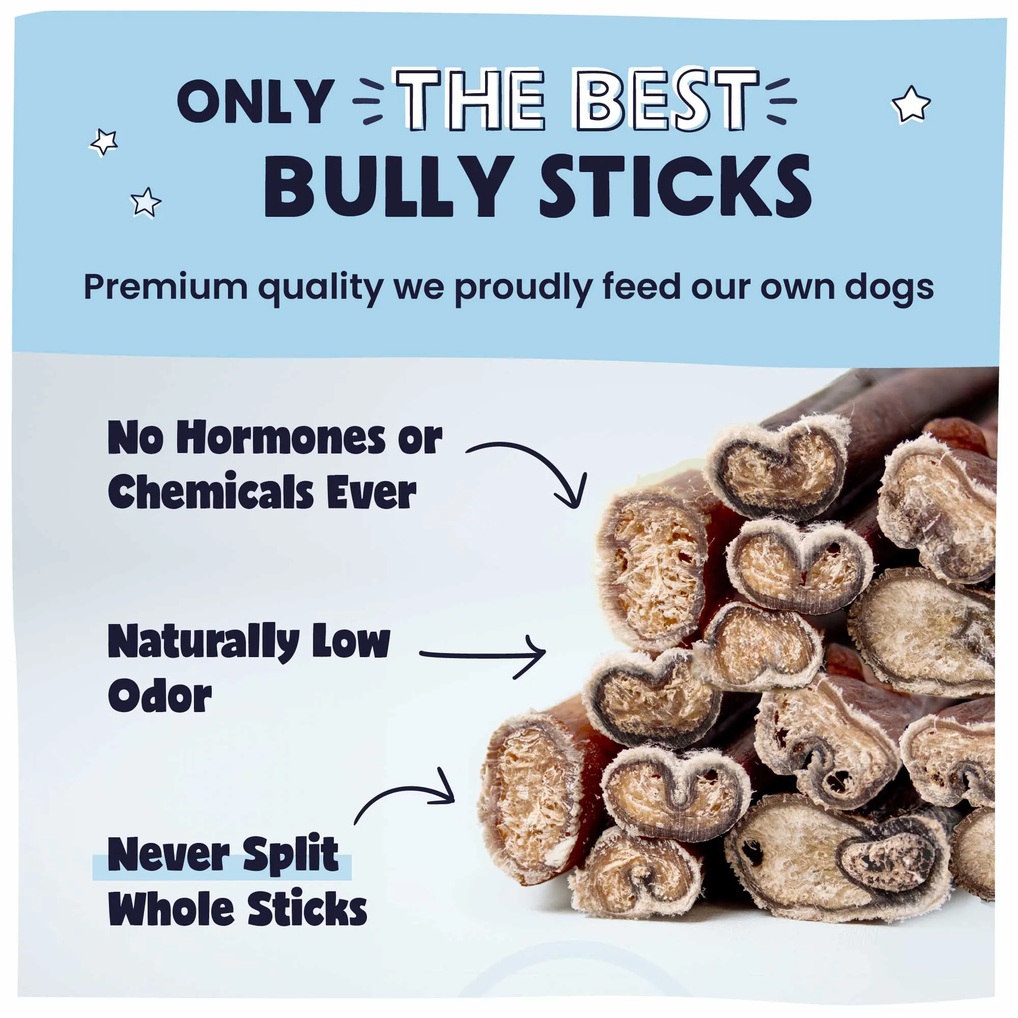 Variety Bulk Straight Bully Sticks for Dogs (Sold by Weight)