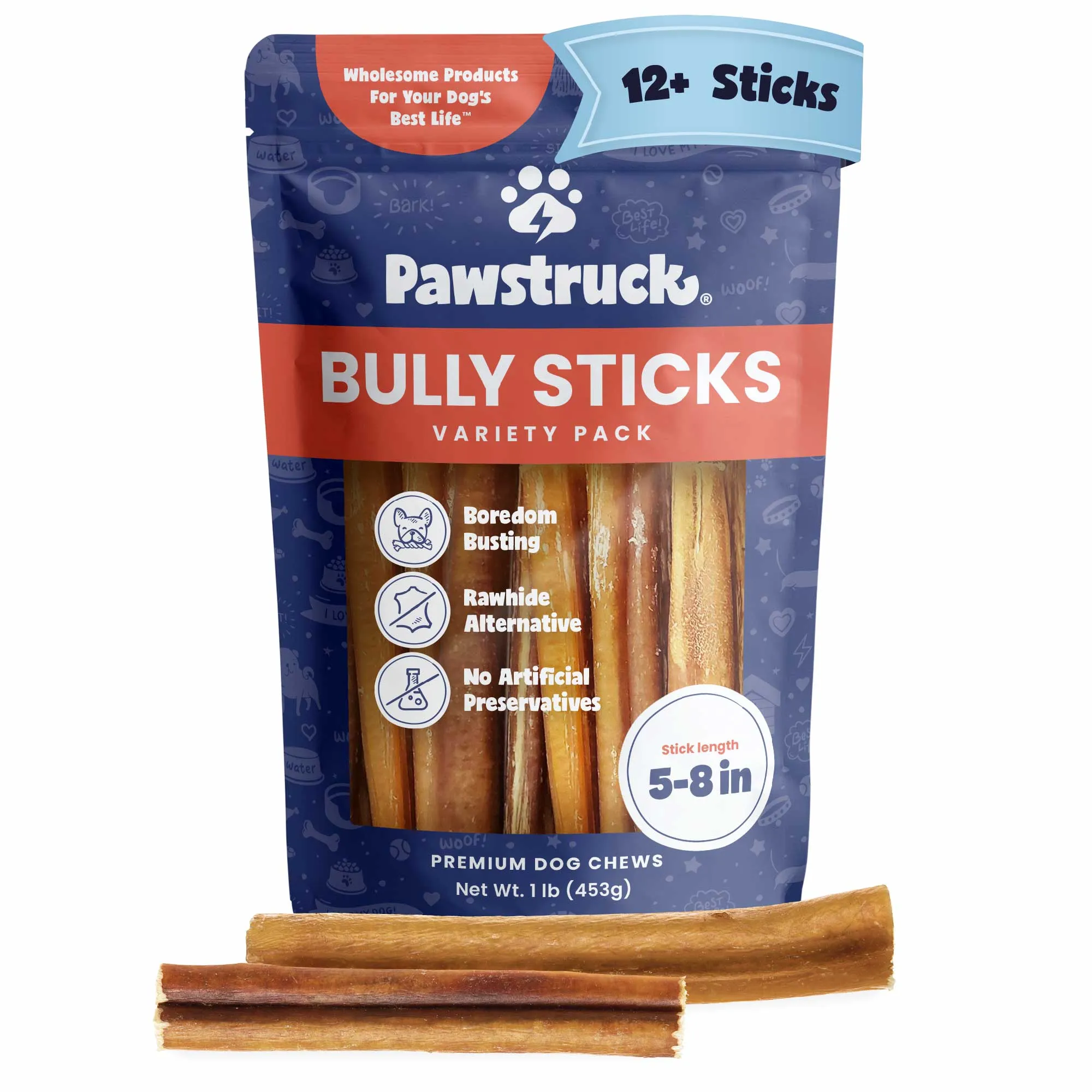 Variety Bulk Straight Bully Sticks for Dogs (Sold by Weight)