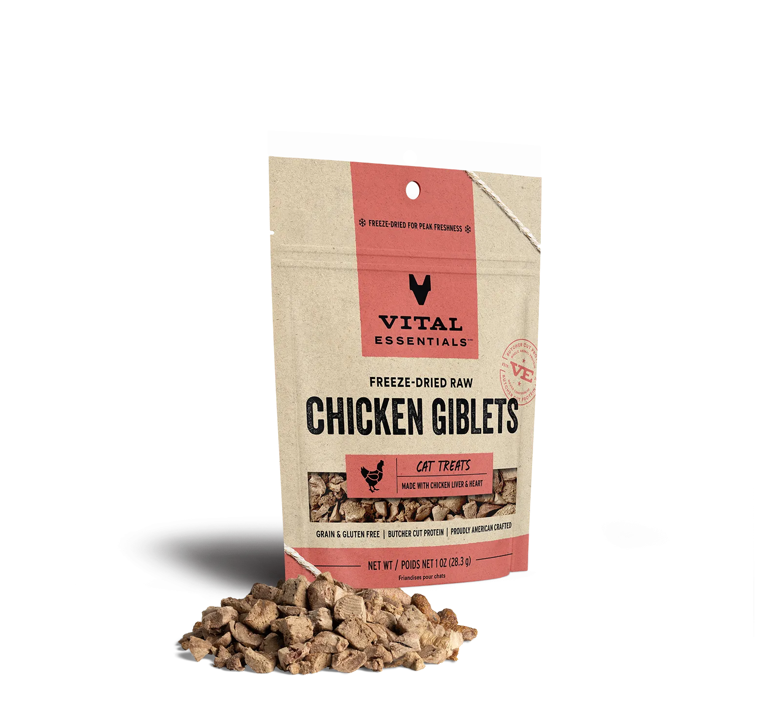 Vital Essentials Freeze-Dried Chicken Giblets Cat Treats