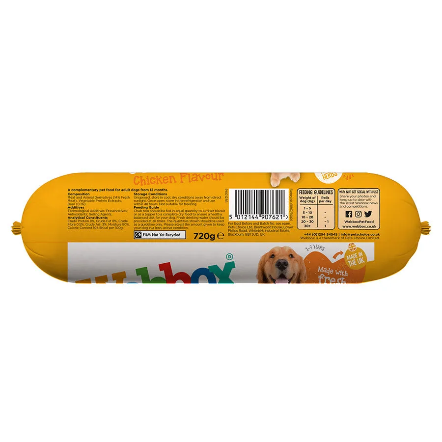 Webbox Chub Roll Wet Adult Dog Food 720g