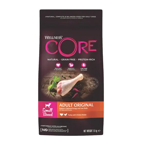 Wellness CORE Original Small Breed Turkey Grain Free Adult Dry Dog Food 1.5kg