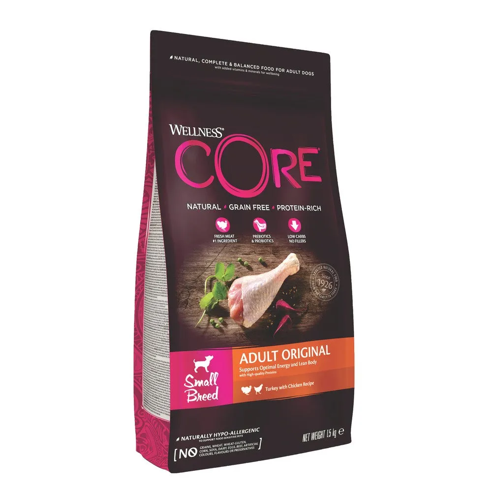 Wellness CORE Original Small Breed Turkey Grain Free Adult Dry Dog Food 1.5kg