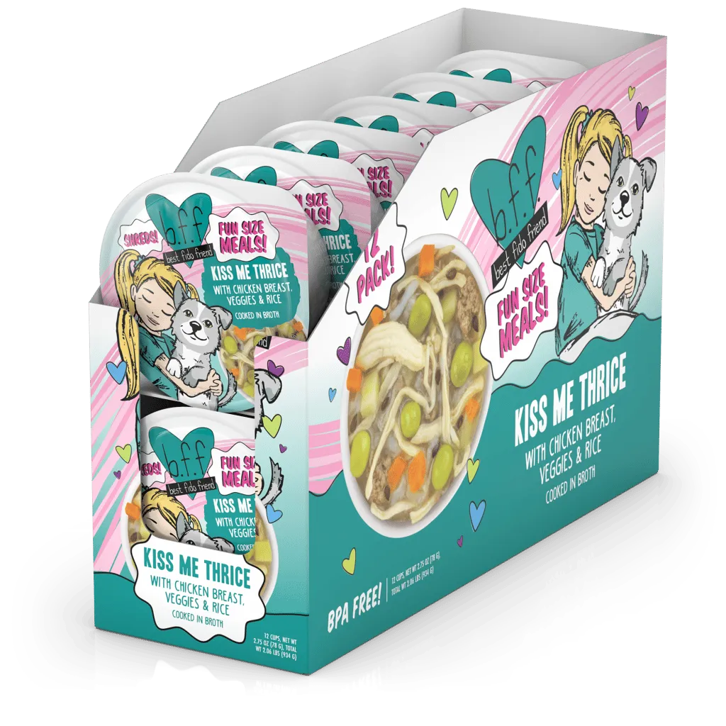 Weruva Bff Fun Size Meals Kiss Me Thrice 2.75-oz. Cups Case of 12