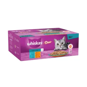 WHISKAS | Adult Wet Cat Pouches | Duo Surf & Turf In Jelly - 80 x 85g