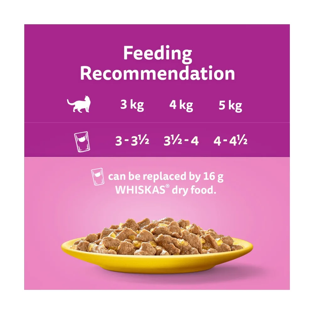 WHISKAS | Wet Cat Food Pouches | Poultry Feasts In Jelly - 80 x 85g